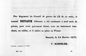 Ved Rådets dom, fra franske politiske plakater fra Pariserkommunen, januar 1871 af Unbekannt