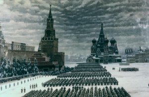 Parade på Den Røde Plads, december 1947, Moskva, Rusland af Unbekannt