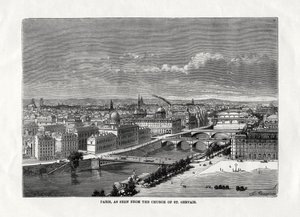 Paris, set fra kirken St Gervais, Frankrig, 1879 af Unbekannt
