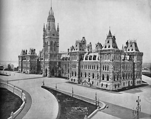 Parlamentsbygninger, Ottawa, Canada, c1897. af Unbekannt