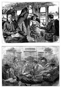 Passagerer på et tog fra London til Glasgow, 1884 af Unbekannt