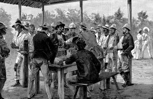 Betalende vestindiske arbejdere, 1888 af Unbekannt