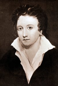 Percy Bysshe Shelley, engelsk romantisk digter, 1800-tallet af Unbekannt