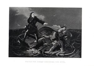 Peter den Store krydser Neva, 1882 af Unbekannt
