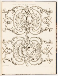 Petit Balçon og Next, der ser facaden til forfatterens hus (lille altan og andet grillværk fra Jean Lamours bopæl), pl. 23 i Samling af Låsesmedeværker af Unbekannt