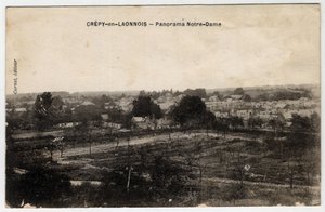 Picardie, Aisne (02), Crepy in Laonnois (Crepy-en-Laonnois): panorama af Notre-Dame - Postkort slutningen af ​​det 19.-begyndelsen af ​​det 20. århundrede af Unbekannt