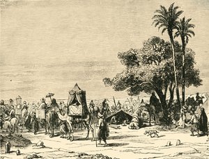 Pilgrimme på rejse til Mekka, 1890. af Unbekannt