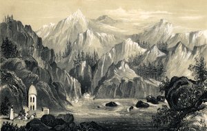 Pilgrimme ved kilden til Ganges, Indien, 1847 af Unbekannt