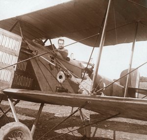 Pilot i biplan, c1914-c1918 af Unbekannt