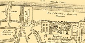 Plan over Bankside, tidligt i det syttende århundrede, c1878. af Unbekannt