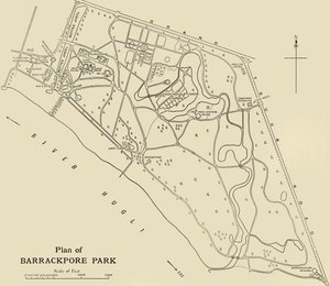 Plan over Barrackpore Park, 1925. af Unbekannt