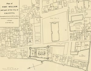Plan af Fort William og en del af byen Calcutta, 1925. af Unbekannt