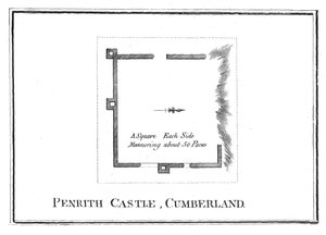 Plan over Penrith Castle, Cumberland, slutningen af det 18. århundrede af Unbekannt