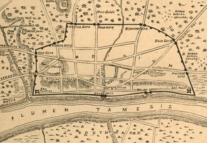 Plan over det romerske London, 1897. af Unbekannt