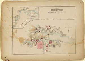 Plan over Sevastopol med dens rede og befæstninger, ca. 1858 af Unbekannt