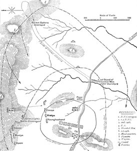 Plan for slaget ved Isandhlwana, 22. januar 1879, c1880 af Unbekannt