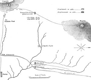 Plan for marts til Majuba Hill, 26. februar 1881, c1880