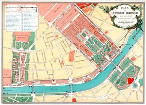 Plan for den universelle udstilling, Paris, 1889 af Unbekannt