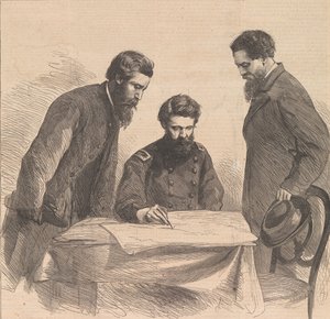 Planlægning af tilfangetagelsen af Booth og Harold, 1865. af Unbekannt