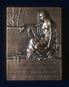 Plaquette til minde om Henri Poincares død, fransk matematiker, 1912 af Unbekannt