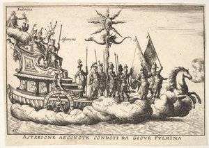 Plade 16: Argonaut Asterion ledet af en ung lynfigur Asterione argonote con..., 1664. af Unbekannt