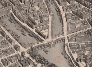 Pont Neuf. Kort over Paris, sagde Turgot, 1739. af Unbekannt
