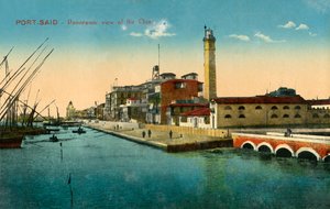 Port-Said - Panoramaudsigt over kajen, c1918-c1939. af Unbekannt