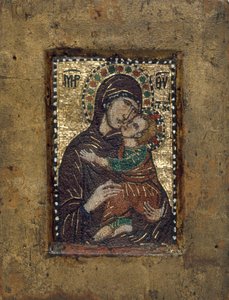 Bærbart ikon med Jomfru Eleousa, byzantinsk, begyndelsen af 1300-tallet. af Unbekannt
