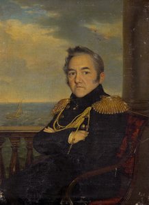 Portræt af admiral Mikhail Lazarev 1788-1851, midten af det 19. århundrede af Unbekannt
