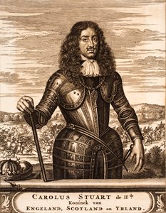 Portræt af Charles II af England 1630-1685 Fra: Krigsscene, 1675. af Unbekannt
