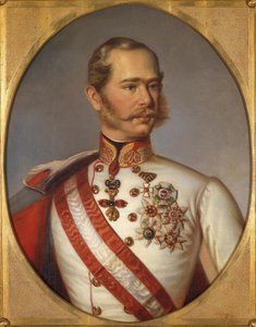 Portræt af Franz Joseph I af Østrig, ca 1855 af Unbekannt