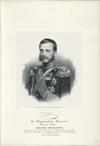 Portræt af storhertug Michael Nikolaevich af Rusland 1832-1909, 1858 af Unbekannt