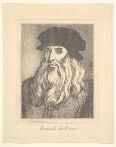 Portræt af Leonardo da Vinci fra Characaturas af Leonardo da Vinci, fra Tegninger af Wi..., 1786. af Unbekannt