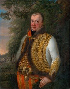Portræt af Leopold Pálfy i et landskab af Unbekannt