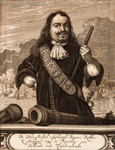 Portræt af Michiel de Ruyter 1607-1676 Fra: Krigsscene, 1675. af Unbekannt