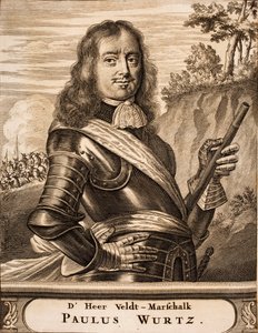 Portræt af Paul Würtz 1612-1676 Fra: Krigsscene, 1675. af Unbekannt