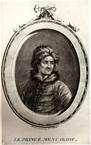 Portræt af Prins Alexander Danilovich Menshikov 1673-1729 af Unbekannt