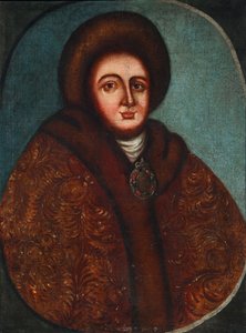 Portræt af Tsarina Evdokiya Feodorovna Lopukhina 1669-1731, hustru til zar Peter I af Rusland af Unbekannt