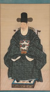 Portræt af Yun Dongseom 1710-1795, ca. 1790-1805. af Unbekannt