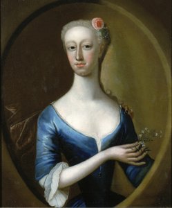 Portræt af en dame, ca. 1740. af Unbekannt