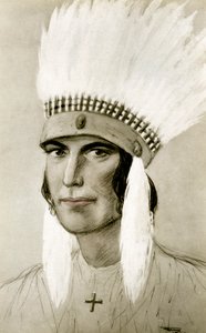 Portræt af en amerikansk indianer, det 20. århundrede af Unbekannt
