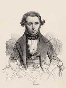 Portræt af pianist og komponist Jacob Rosenhain 1813-1894, 1845. af Unbekannt