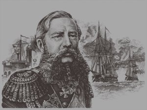 Portræt af admiral Grigory Ivanovich Butakov 1820-1882, 20. århundrede af Unbekannt