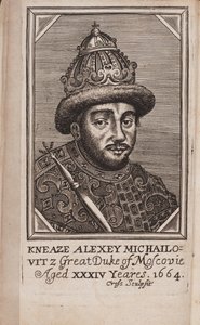 Portræt af zaren Alexis I Mikhailovich af Rusland 1629-1676 Fra: The Present State of Russia af Samuel Collins, 1664 af Unbekannt