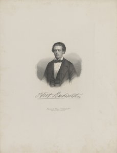 Portræt af komponisten Anton Rubinstein 1829-1894, ca. 1850. af Unbekannt
