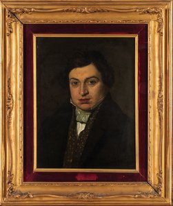 Portræt af komponisten Gioachino Antonio Rossini 1792-1868. af Unbekannt