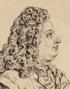 Portræt af komponisten Marin Marais 1656-1728. af Unbekannt