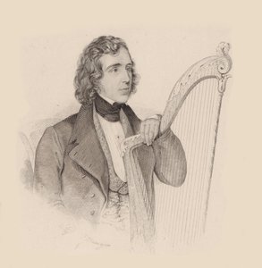Portræt af harpespilleren og komponisten Elias Parish Alvars 1808-1849, 1830. af Unbekannt