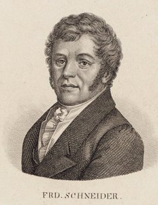 Portræt af organisten og komponisten Friedrich Schneider 1786-1853. af Unbekannt