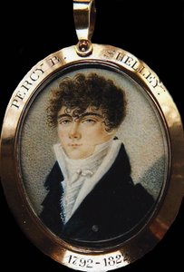 Portræt af digteren Percy Bysshe Shelley 1792-1822, ca 1825 af Unbekannt